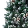 Artificial Christmas Tree with LEDs&Ball Set&Pinecones – 210×120 cm, White