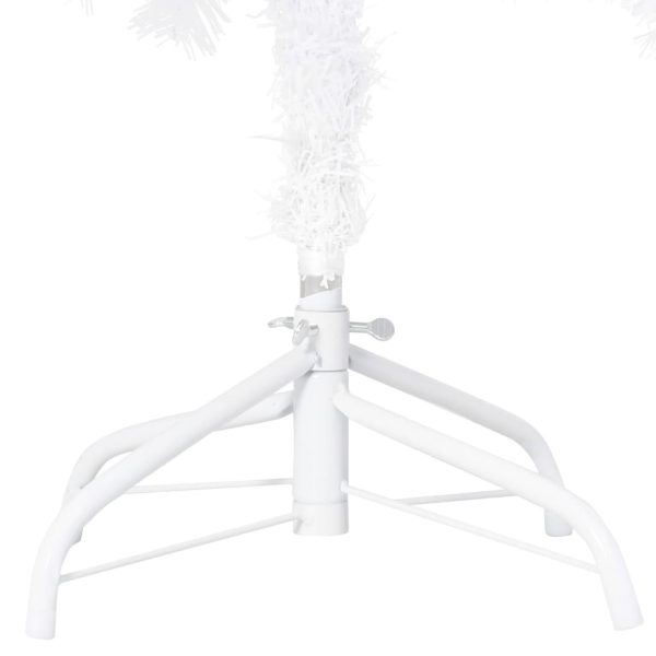 Artificial Christmas Tree with LEDs&Ball Set PVC – 210×110 cm, White and Grey