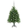 Artificial Christmas Tree with LEDs&Ball Set Green – 120×75 cm, White