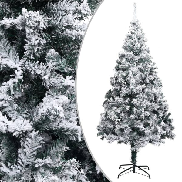 Artificial Christmas Tree with LEDs&Flocked Snow Green PVC – 400×190 cm