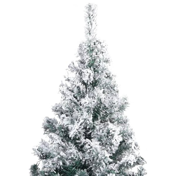 Artificial Christmas Tree with LEDs&Flocked Snow Green PVC – 400×190 cm