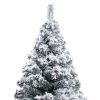 Artificial Christmas Tree with LEDs&Flocked Snow Green – 180×115 cm