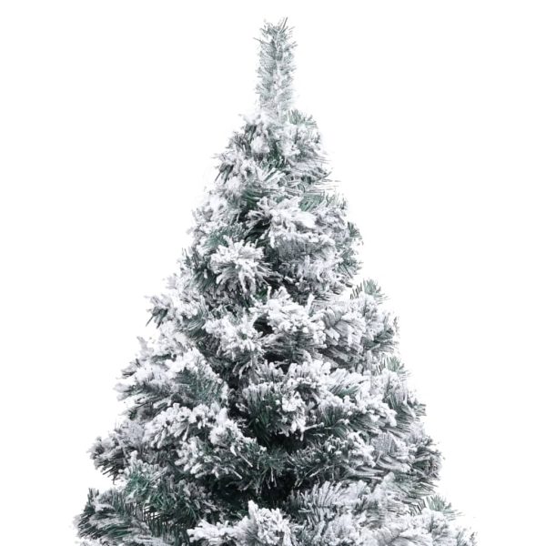 Artificial Christmas Tree with LEDs&Flocked Snow Green – 210×135 cm