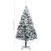 Artificial Christmas Tree with LEDs&Flocked Snow Green – 210×135 cm