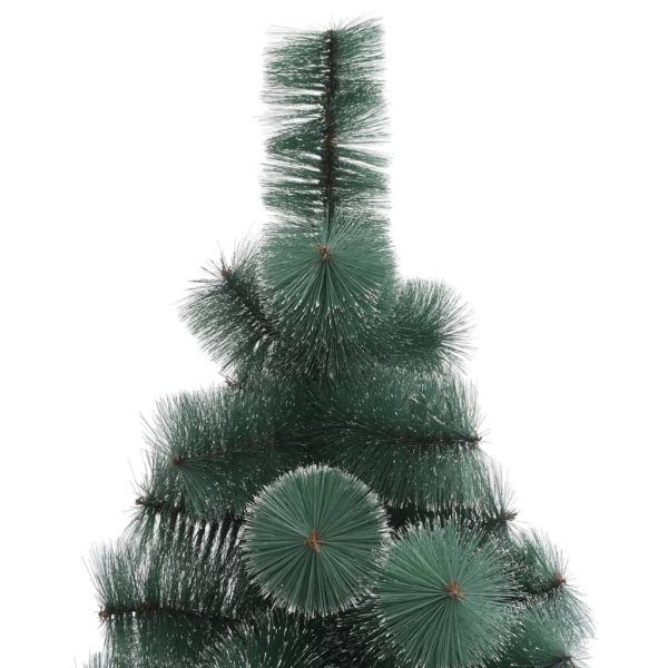 Artificial Christmas Tree with LEDs&Stand Green PET – 120×65 cm