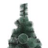Artificial Christmas Tree with LEDs Green PVC&PE – 150×90 cm, Without Flocked Snow