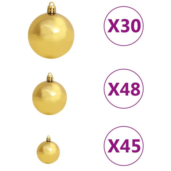 Artificial Christmas Tree with LEDs&Ball Set LEDs Green – 500×230 cm, Green and Gold