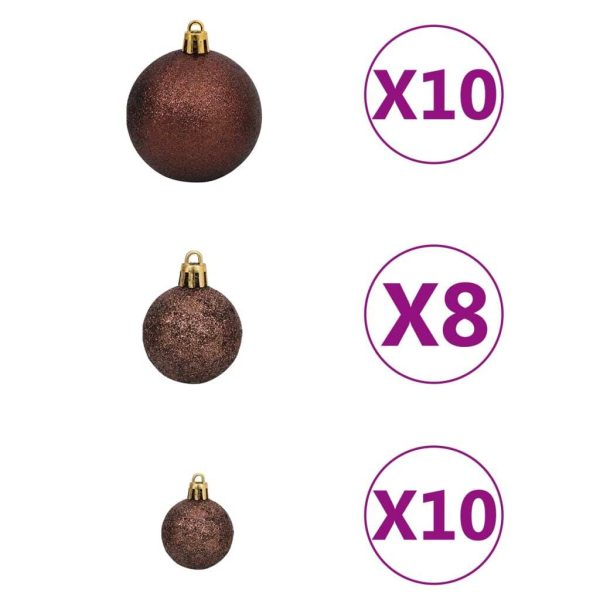 Artificial Christmas Tree with LEDs&Ball Set Green – 240×150 cm, Gold