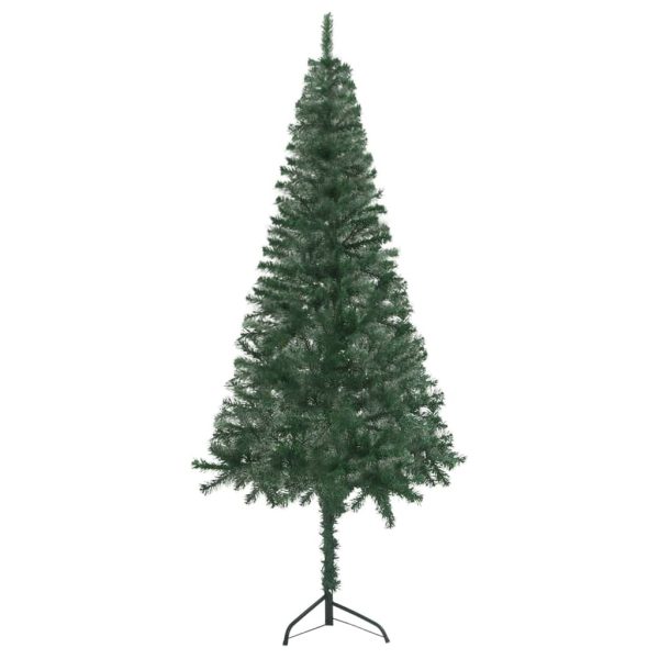 Corner Artificial Christmas Tree with LEDs PVC – 120×45 cm, Green