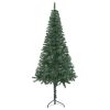 Corner Artificial Christmas Tree LEDs&Ball Set PVC – 150×55 cm, Green and Grey