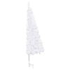 Corner Artificial Christmas Tree LEDs&Ball Set PVC – 210×75 cm, White and Grey