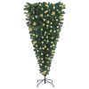 Upside-down Artificial Christmas Tree with LEDs&Ball Set – 210×110 cm, Gold