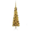 Slim Christmas Tree with LEDs&Ball Set – 120×38 cm, Gold