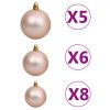 Upside-down Artificial Christmas Tree with LEDs&Ball Set – 150×80 cm, Rose
