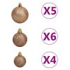 Slim Christmas Tree with LEDs&Ball Set – 120×38 cm, Gold and Rose