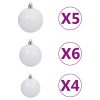 Slim Christmas Tree with LEDs&Ball Set – 120×38 cm, White and Grey