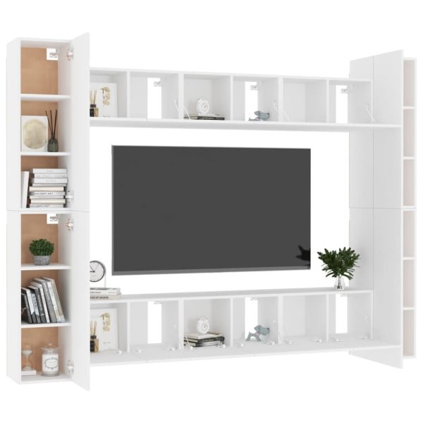 Caledonia 8 Piece TV Cabinet Set Engineered Wood – 60x30x30 cm, White