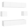 Deming 6 Piece TV Cabinet Set Engineered Wood – 80x30x30 cm, White