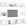 Deming 6 Piece TV Cabinet Set Engineered Wood – 100x30x30 cm, White