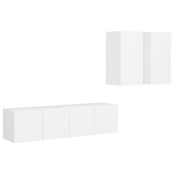 Kingston 4 Piece TV Cabinet Set Engineered Wood – 60x30x30 cm, White