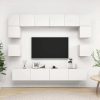 Wabash 8 Piece TV Cabinet Set Engineered Wood – 100x30x30 cm, White