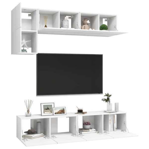 Ensley 5 Piece TV Cabinet Set Engineered Wood – 80x30x30 cm, White