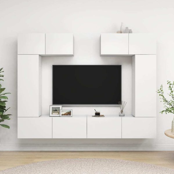 Galion 6 Piece TV Cabinet Set Engineered Wood – 30.5x30x90 cm, White