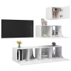 Chamblee 4 Piece TV Cabinet Set Engineered Wood – 60x30x30 cm, White