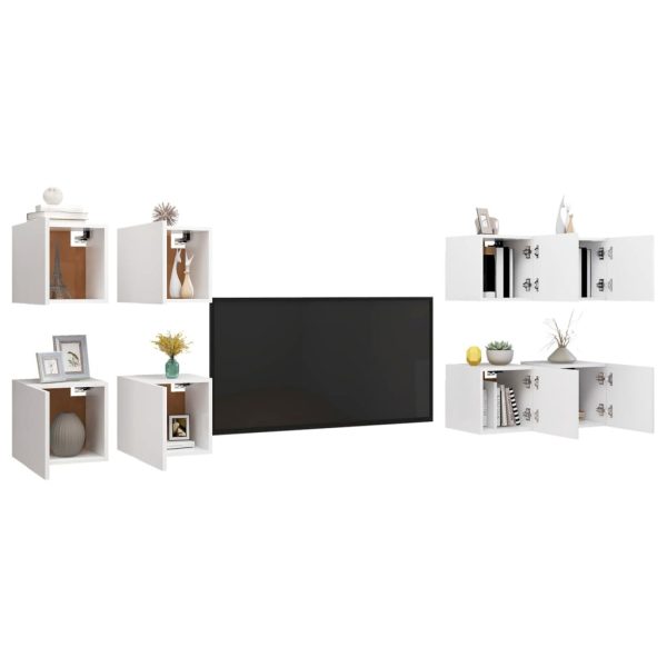 Bourne Wall Mounted TV Cabinets 8 pcs 30.5x30x30 cm – White