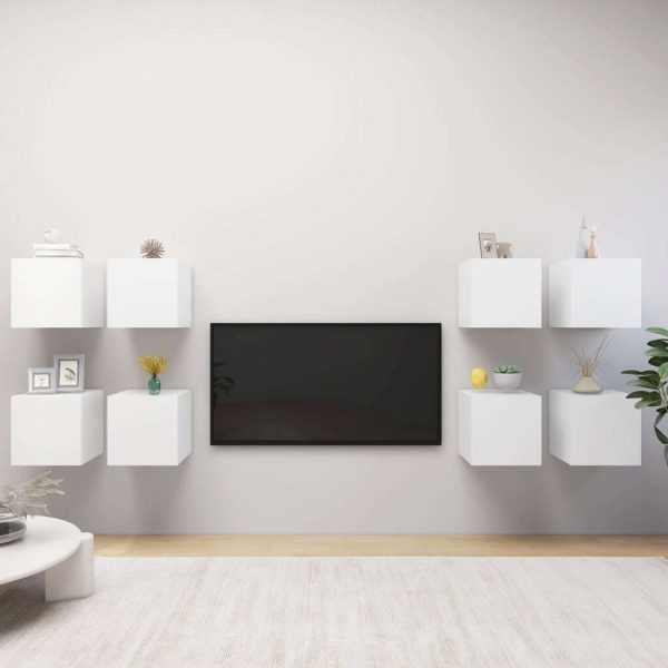 Bourne Wall Mounted TV Cabinets 8 pcs 30.5x30x30 cm – White