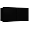 Maclean 4 Piece TV Cabinet Set Engineered Wood – 60x30x30 cm (2 pcs), Black