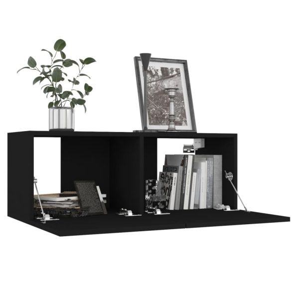 Oshkosh 8 Piece TV Cabinet Set Engineered Wood – 80x30x30 cm, Black