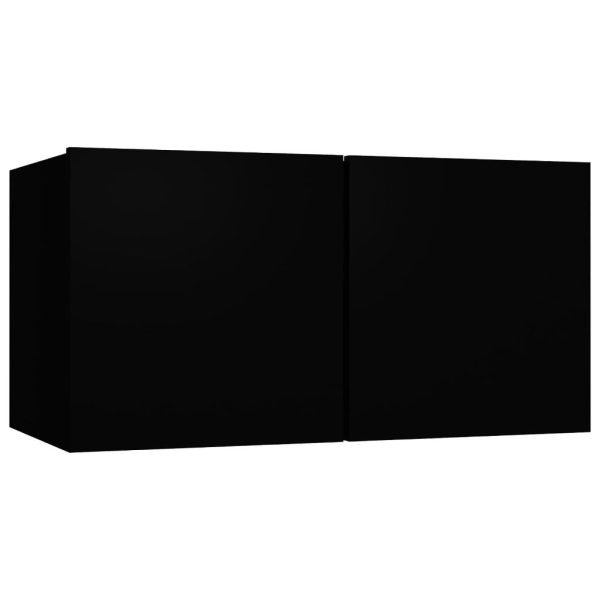 Burnham 7 Piece TV Cabinet Set Engineered Wood – 60x30x30 cm, Black