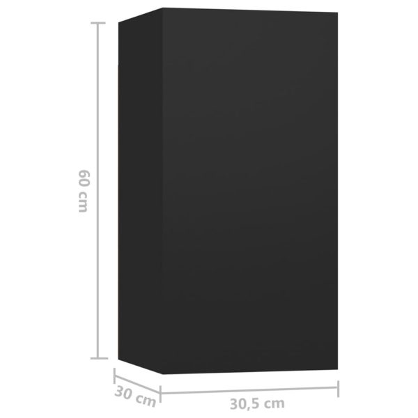 Brainerd 3 Piece TV Cabinet Set Engineered Wood – 80x30x30 cm, Black