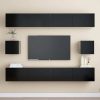 Deming 6 Piece TV Cabinet Set Engineered Wood – 100x30x30 cm, Black