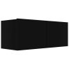 Stoneham 4 Piece TV Cabinet Set Engineered Wood – 80x30x30 cm, Black