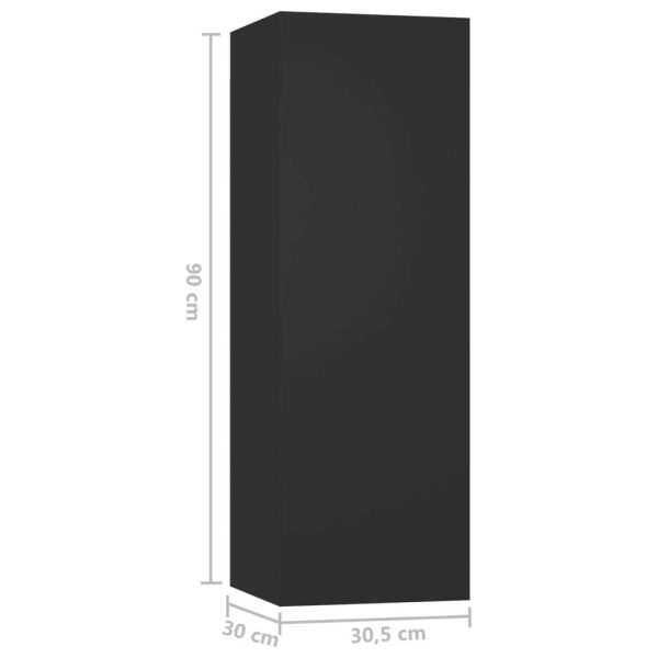 Stoneham 4 Piece TV Cabinet Set Engineered Wood – 80x30x30 cm, Black
