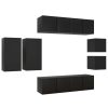 Dunblane 8 Piece TV Cabinet Set Engineered Wood – 60x30x30 cm, Black