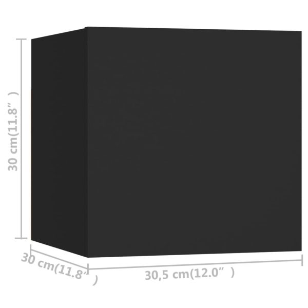 Bourne Wall Mounted TV Cabinets 8 pcs 30.5x30x30 cm – Black