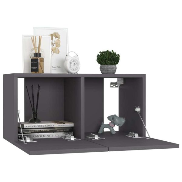 Adams 8 Piece TV Cabinet Set Engineered Wood – 60x30x30 cm (6 pcs), Grey