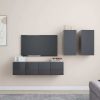 Kingston 4 Piece TV Cabinet Set Engineered Wood – 60x30x30 cm, Grey