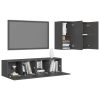 Kingston 4 Piece TV Cabinet Set Engineered Wood – 60x30x30 cm, Grey