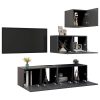 Chamblee 4 Piece TV Cabinet Set Engineered Wood – 60x30x30 cm, Grey