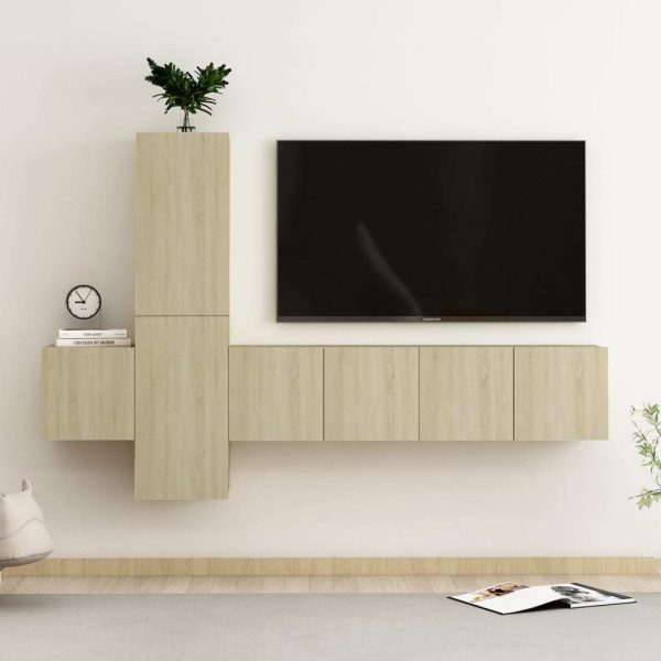 Fareham 5 Piece TV Cabinet Set Engineered Wood – 60x30x30 cm, Sonoma oak