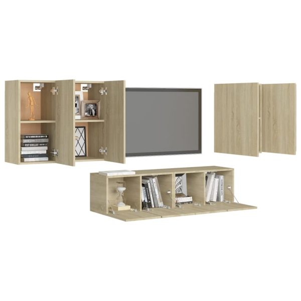 Pagnell 6 Piece TV Cabinet Set Engineered Wood – 30.5x30x60 cm, Sonoma oak