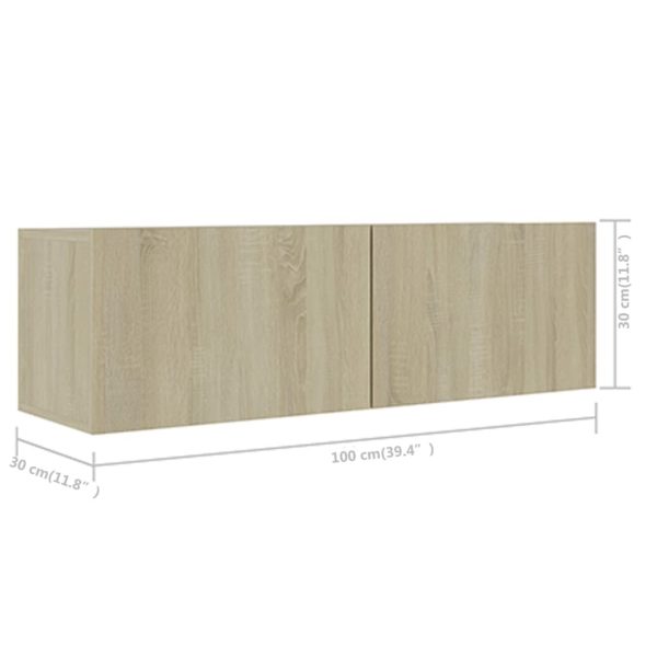 Deming 6 Piece TV Cabinet Set Engineered Wood – 100x30x30 cm, Sonoma oak