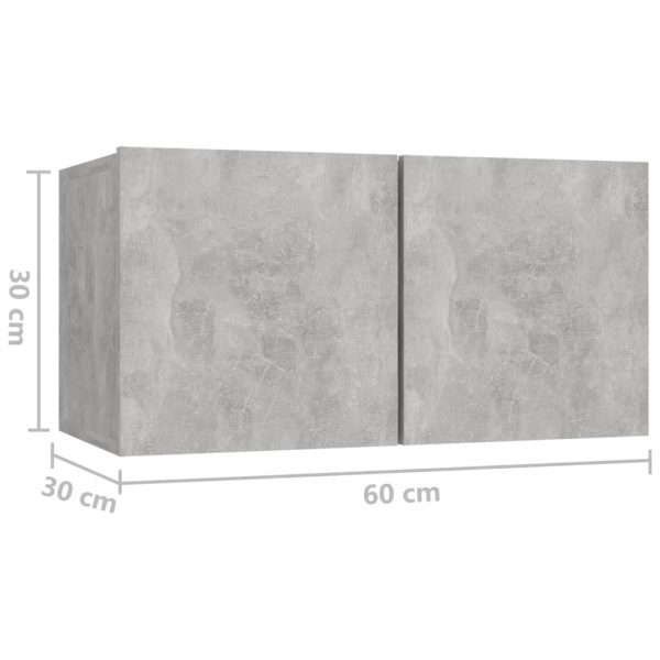 Dearborn TV Cabinets 4 pcs Engineered Wood – 60x30x30 cm, Concrete Grey