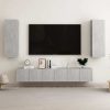 Maclean 4 Piece TV Cabinet Set Engineered Wood – 60x30x30 cm (3 pcs), Concrete Grey