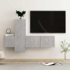 Fareham 5 Piece TV Cabinet Set Engineered Wood – 80x30x30 cm, Concrete Grey