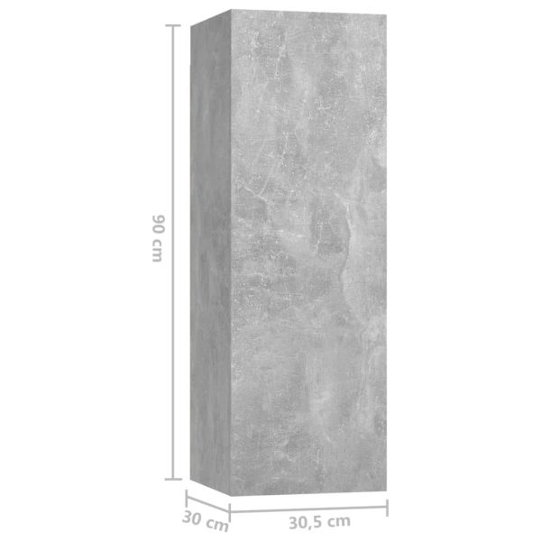 Fareham 5 Piece TV Cabinet Set Engineered Wood – 80x30x30 cm (2 pcs), Concrete Grey